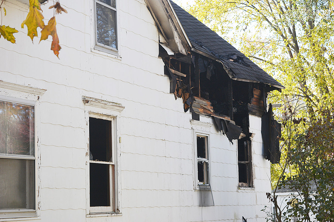Fire damages house